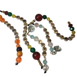 Colorful Beaded Charm Bracelet Set